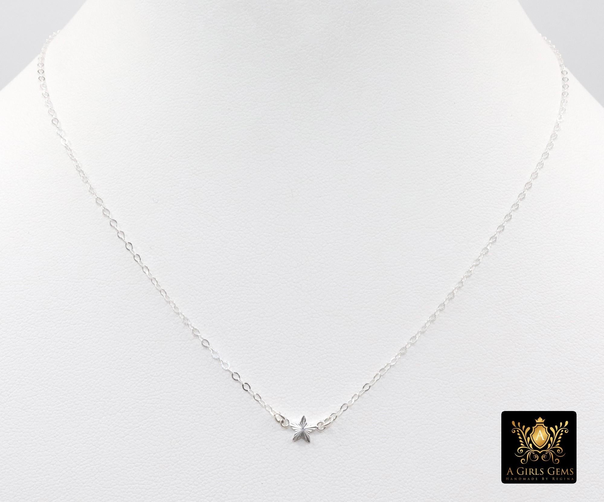 14 K Gold Filled Star Necklace, 925 Sterling Silver Star Everyday Choker, Dainty Minimalist Chain Necklace