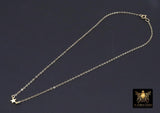 14 K Gold Filled Star Necklace, 925 Sterling Silver Star Everyday Choker, Dainty Minimalist Chain Necklace