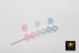 Clover 6 mm Beads, Pink Blue or White Opalite Small Dainty Quatrefoil Beads # 3675, 1 mm Side to Side Holes