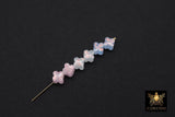 Clover 6 mm Beads, Pink Blue or White Opalite Small Dainty Quatrefoil Beads # 489, Side to Side Holes, Quatrafoil Beads
