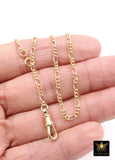 925 Sterling Silver Swivel Fob Figaro Necklace, 14 K Gold Filled Double Charms Chain Adjustable Lariat Choker, Figaro Charm Necklace