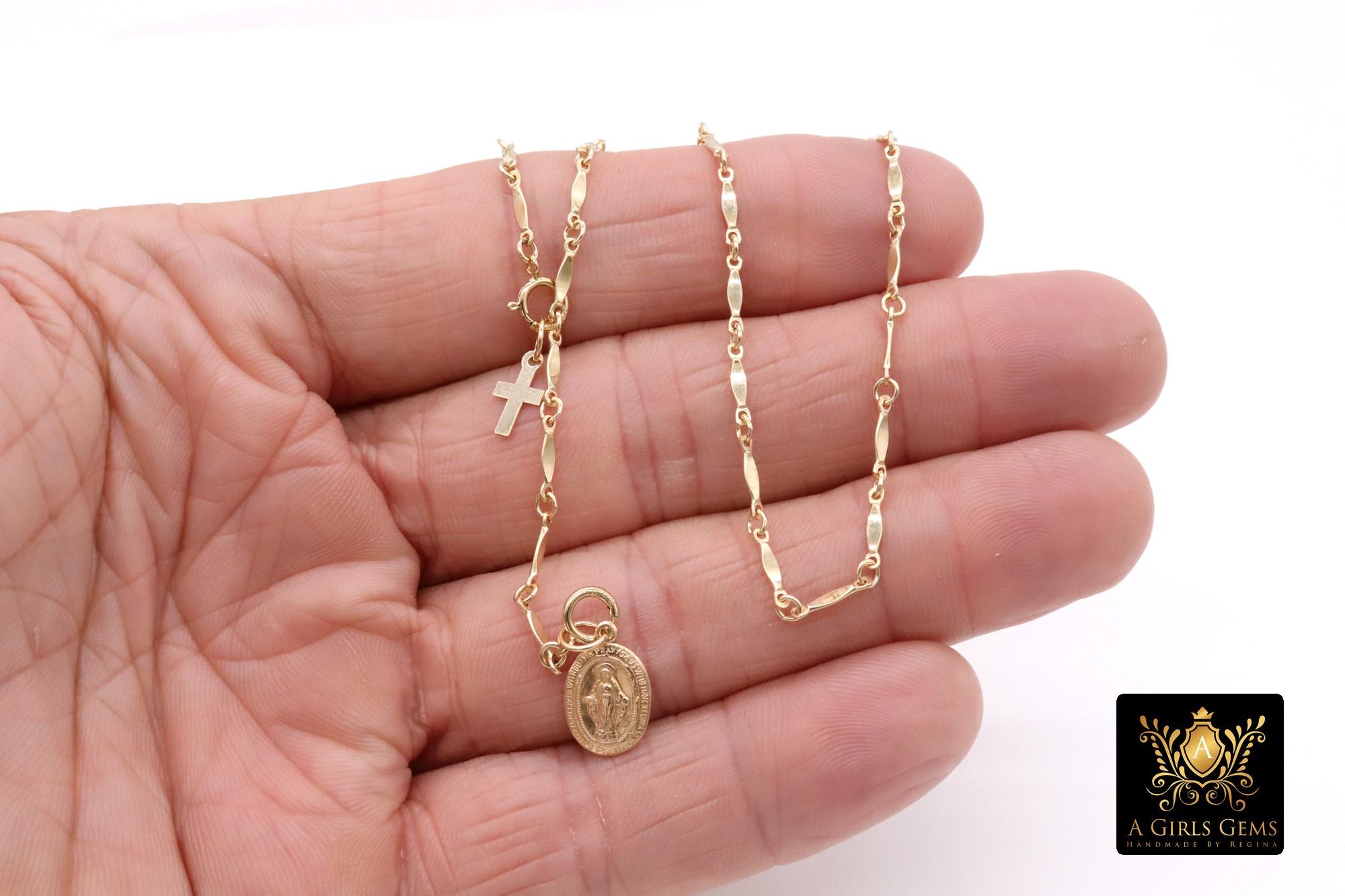 14 K Gold Filled Dap Bar Necklace, Adjustable Gold Bar Chain Lariat Choker, Long Bar Charms Necklace