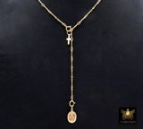 925 Sterling Silver Long Bar Necklace, Adjustable 14 K Gold Filled Bar Chain Lariat Choker, Long Bar Charms Necklace