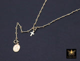 925 Sterling Silver Long Bar Necklace, Adjustable 14 K Gold Filled Bar Chain Lariat Choker, Long Bar Charms Necklace