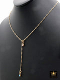 925 Sterling Silver Long Bar Necklace, Adjustable 14 K Gold Filled Bar Chain Lariat Choker, Long Bar Charms Necklace