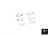 925 Sterling Silver Lobster Clasps, Long Clasp Findings # 520, Sizes 8
