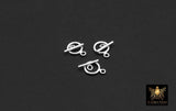 925 Sterling Silver Toggle Clasp, Small Round Clasps with Toggle Bar Connectors # 2305, 8.9 x 12 mm and 12 mm Bar