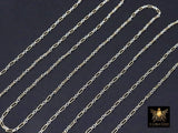 14 K Gold Filled Bar Mixed Metal Chain, 1.6 mm Two Tone 925 Sterling Silver Texture CH# 900, 4.8 mm or 6.5mm, Long Short, # 934 By the Foot