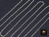 14 K Gold Filled Bar Mixed Metal Chain, 1.6 mm Two Tone 925 Sterling Silver Cable CH# 966, 4.8 mm Unfinished Long and Short