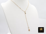 14 K Gold Filled Dap Bar Extender with Three 4 mm CZ Charms, 925 Sterling Silver Dap Bar Charms Extender Chains