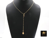 14 K Gold Filled Dap Bar Necklace, Adjustable Gold Bar Chain Lariat Choker, Long Bar Charms Necklace