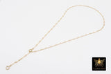 14 K Gold Filled Dap Bar Necklace, Adjustable Bar Chain Lariat Choker, 925 Sterling Silver Long Bar Necklace