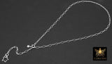 925 Sterling Silver Oval Rolo Bar Necklace, Adjustable 14 K Gold Filled Lariat Choker, Long Short Bar Charm Necklace