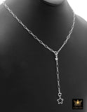 925 Sterling Silver Oval Rolo Bar Necklace, Adjustable 14 K Gold Filled Lariat Choker, Long Short Bar Charm Necklace