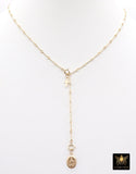 925 Sterling Silver Long Bar Necklace, Adjustable 14 K Gold Filled Bar Chain Lariat Choker, Long Bar Charms Necklace