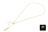 925 Sterling Silver Long Bar Necklace, Adjustable 14 K Gold Filled Bar Chain Lariat Choker, Long Bar Charms Necklace