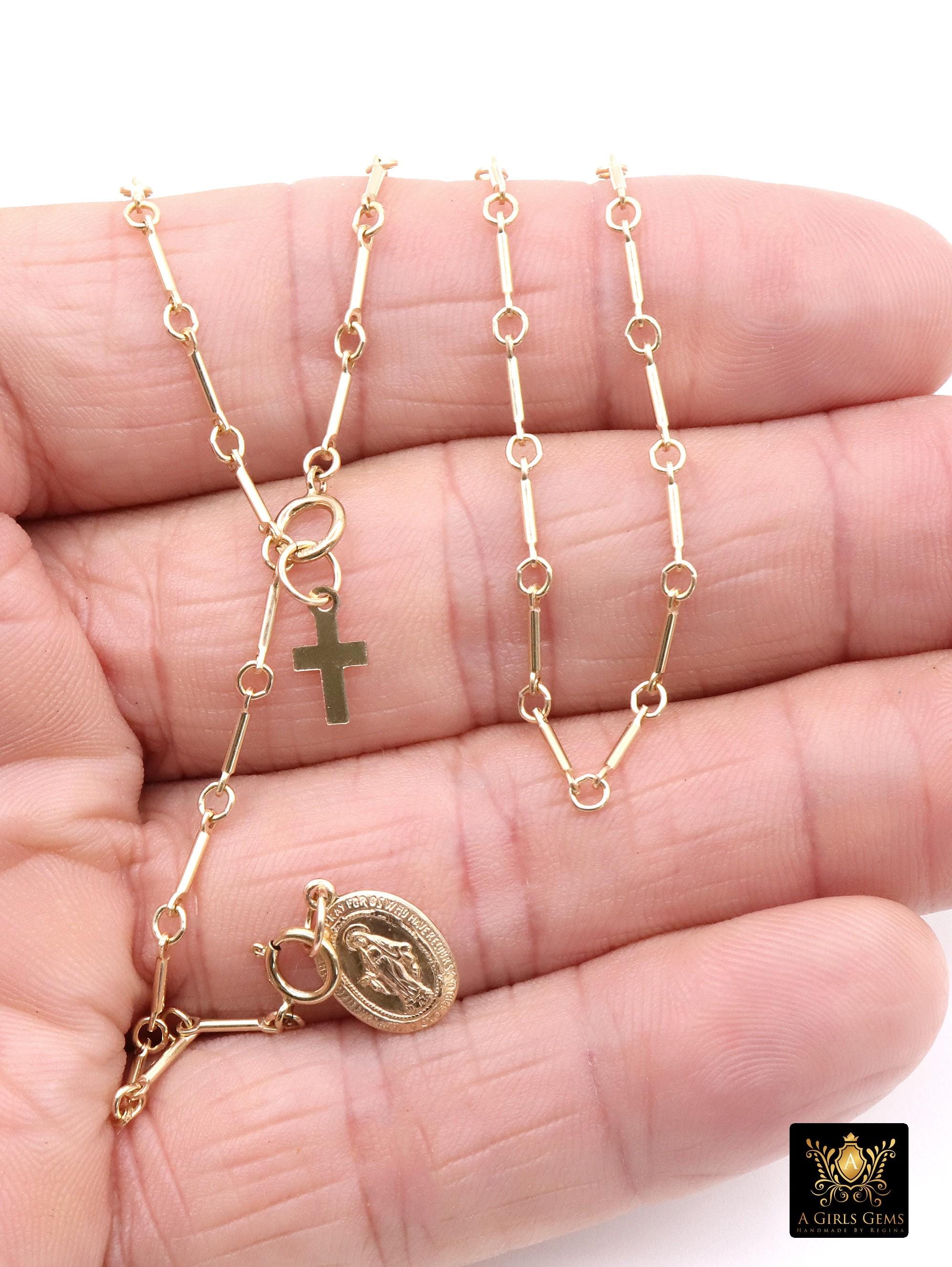 925 Sterling Silver Long Bar Necklace, Adjustable 14 K Gold Filled Bar Chain Lariat Choker, Long Bar Charms Necklace