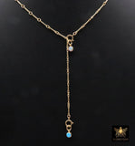 925 Sterling Silver Long Bar Necklace, Adjustable 14 K Gold Filled Bar Chain Lariat Choker, Long Bar Charms Necklace