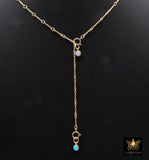 925 Sterling Silver Long Bar Necklace, Adjustable 14 K Gold Filled Bar Chain Lariat Choker, Long Bar Charms Necklace