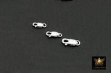 925 Sterling Silver Lobster Clasps, Long Clasp Findings # 520, Sizes 8