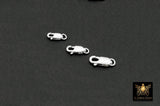 925 Sterling Silver Lobster Clasps, Long Clasp Findings # 520, Sizes 8