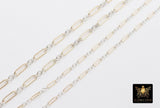 14 K Gold Filled Bar Mixed Metal Chain, 1.6 mm Two Tone 925 Sterling Silver Texture CH# 900, 4.8 mm or 6.5mm, Long Short, # 934 By the Foot