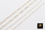 14 K Gold Filled Bar Mixed Metal Chain, 1.6 mm Two Tone 925 Sterling Silver Cable CH# 897, 4.8 mm or 6.5mm
