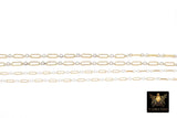 14 K Gold Filled Bar Mixed Metal Chain, 1.6 mm Two Tone 925 Sterling Silver Cable CH# 897, 4.8 mm or 6.5mm