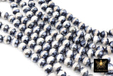 Tibetan Faceted Agate Beads, DZI Agate Black and Pearly White Stipe Color Beads BS #152, sizes 10 mm 14.5 inch FULL Strands