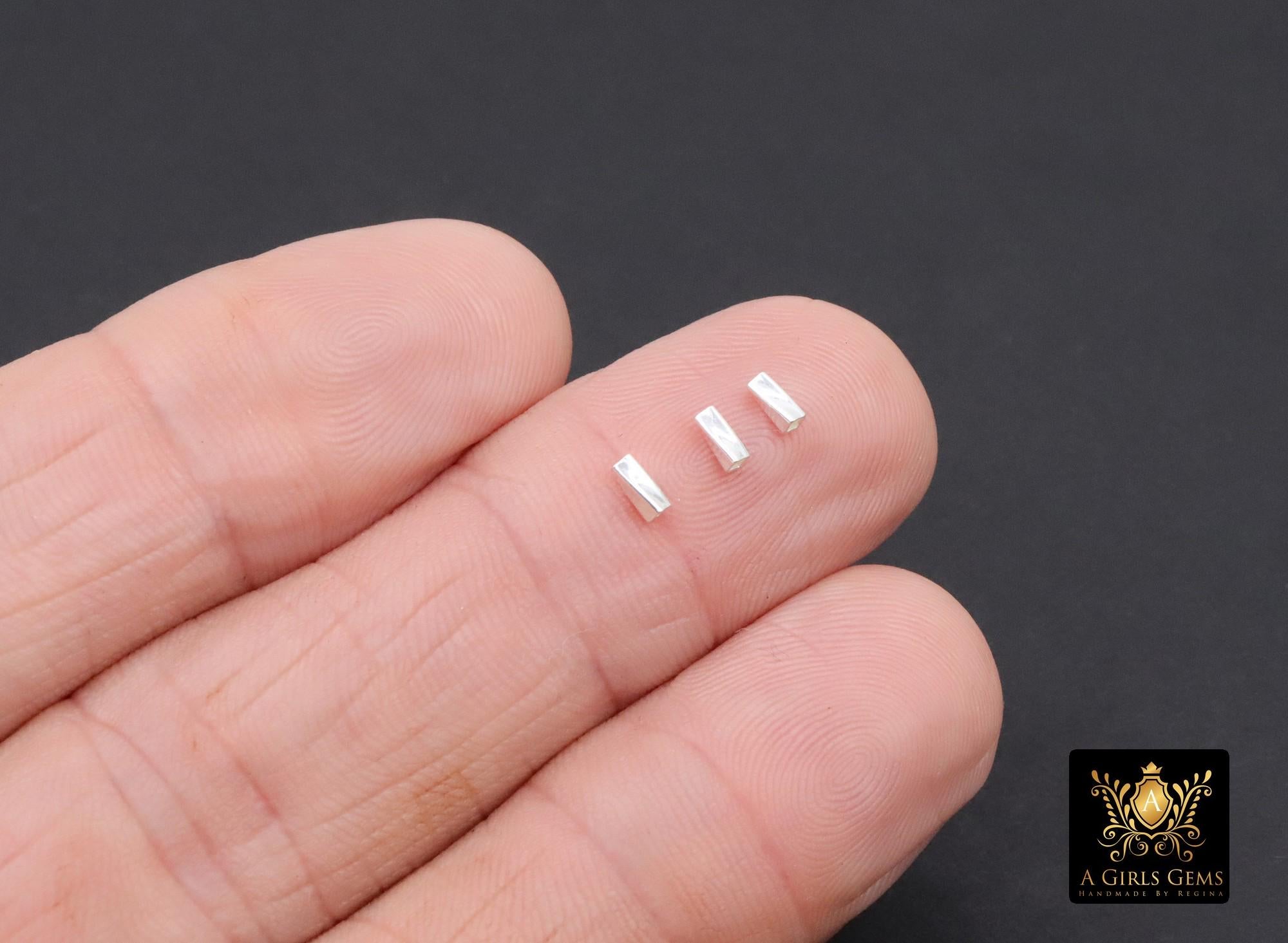 925 Sterling Silver Crimp Cut Tube Beads, 925 Sterling Silver Short Tube Beads, 1.5 x 4 mm Hollow Spacer Beads