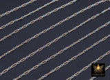 14 K Gold Filled Bar Mixed Metal Chain, 1.6 mm Textured Two Tone 925 Sterling Silver CH# 900, 4.8 mm Texture Long Short Chain