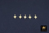 14 K Gold Filled Star Charms, 10 mm Starburst Charms # 3683, 7 mm Small Dainty Starburst Charms