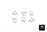 925 Sterling Silver Spring Ring Clasps, 11 mm Bolt Clasp # 2534, Thick 3.4 mm Sailor Clips
