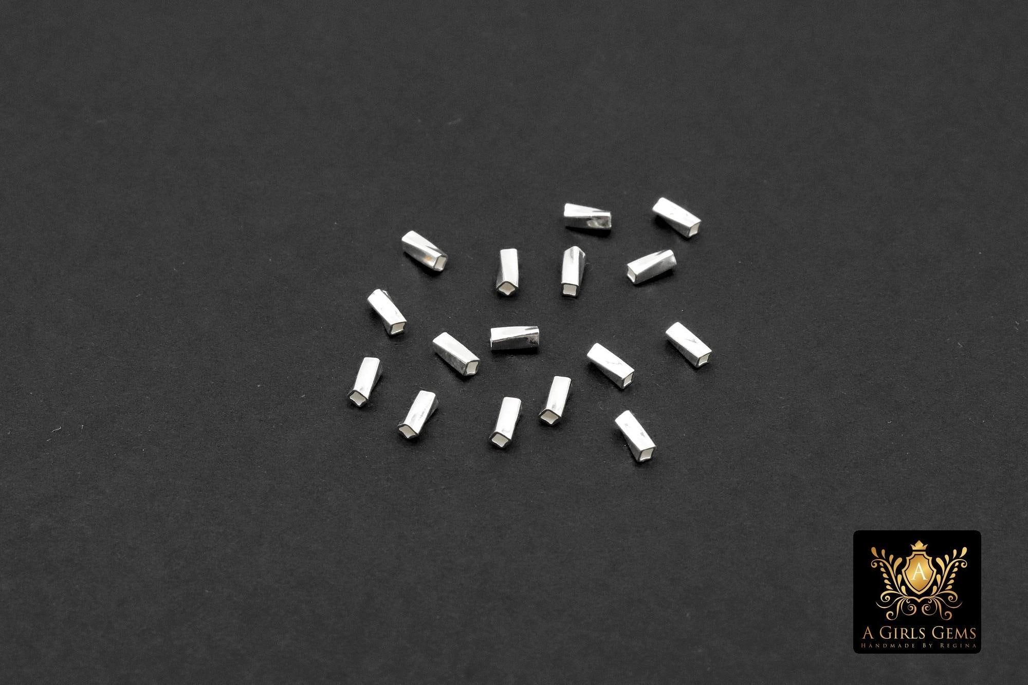 925 Sterling Silver Crimp Cut Tube Beads, 925 Sterling Silver Short Tube Beads # 290, 1.5 x 4 mm Hollow Spacer Beads