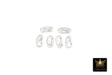 925 Sterling Silver Oval Push Clasp, 7 x 14 mm Silver Spring Clip # 2256, Clip Connector Findings