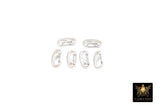 925 Sterling Silver Oval Push Clasp, 7 x 14 mm Silver Spring Clip # 2256, Clip Connector Findings