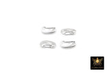 925 Sterling Silver Oval Push Clasp, 7 x 14 mm Silver Spring Clip # 2256, Clip Connector Findings