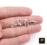 925 Sterling Silver Oval Push Clasp, 7 x 14 mm Silver Spring Clip # 2256, Clip Connector Findings