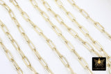 Faceted Gold Link Chain, Paperclip Rectangle Chains CH # 231, Large Oval Cable
