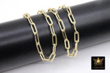 Faceted Gold Link Chain, Paperclip Rectangle Chains CH # 231, Large Oval Cable
