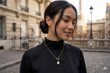 14K Gold Filled Baroque Pearl Necklace: Dapped Bar Chain