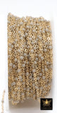 14 K Gold Filled Dainty Beaded Satellite Chain, 2 mm Beaded Gold Chains CH# 924, By Foot Unfinished Cable