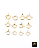 14 K Gold Filled Spring Ring 7.0 mm Clasps, 6.0 mm Jewelry Findings # 2118, 8.0 mm Stamped 14 20 with Open Loop