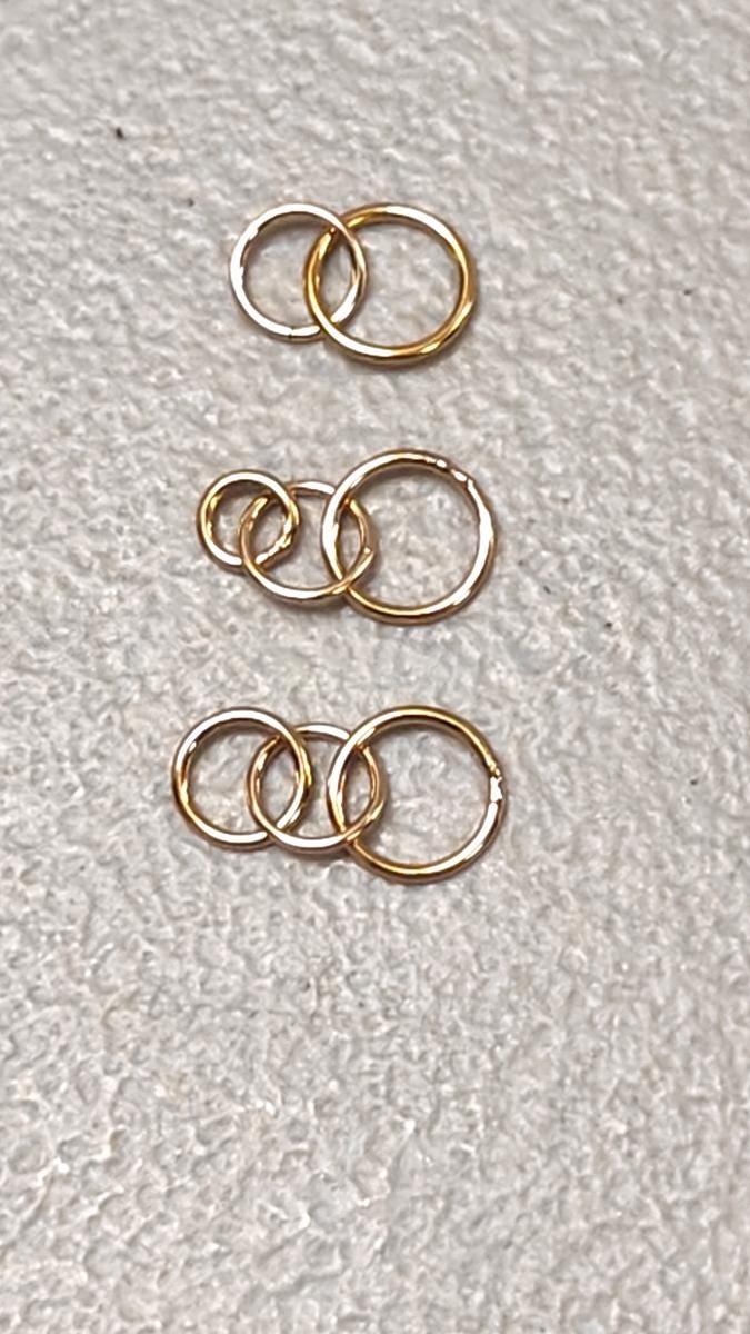14 K Gold Filled 3 Ring and 2 Ring Infinity Rings, 925 Sterling Silver Soldered Linking Rings