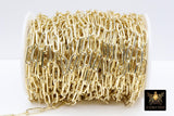 Faceted Gold Link Chain, Paperclip Rectangle Chains CH # 231, Large Oval Cable