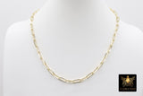 Faceted Gold Link Chain, Paperclip Rectangle Chains CH # 231, Large Oval Cable