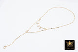 14 K Gold Filled Dap Bar Extender with Three 4 mm CZ Charms, 925 Sterling Silver Dap Bar Charms Extender Chains