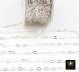 925 Sterling Silver Hammered Chains, 4.7 mm Flat Cable Chain CH# 927, Unfinished Extender Jewelry Chain