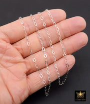 925 Sterling Silver Hammered Chains, 4.7 mm Flat Cable Chain CH# 927, Unfinished Extender Jewelry Chain