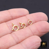14 K Gold Filled Spring Ring 7.0 mm Clasps, 6.0 mm Jewelry Findings # 2118, 8.0 mm Stamped 14 20 with Open Loop
